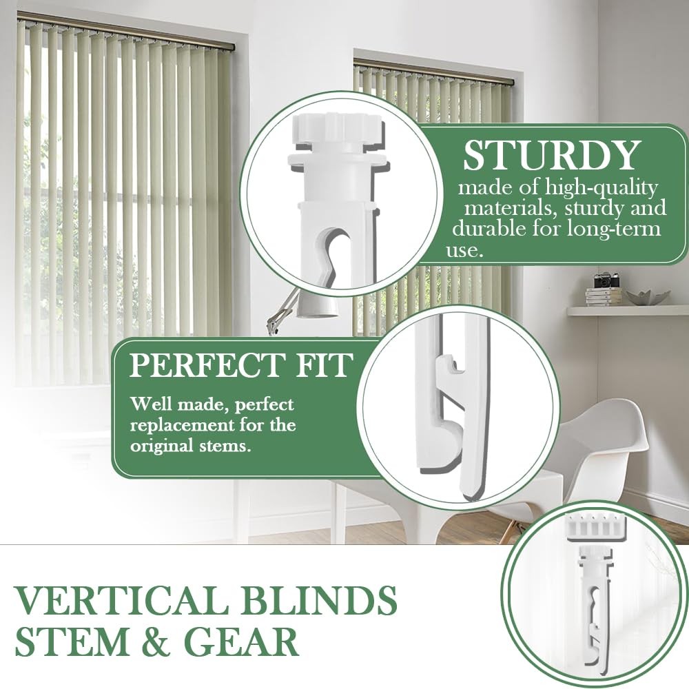 24 Sets Vertical Blinds Replacement Stem Gear Curtain Accessories Repair Parts
