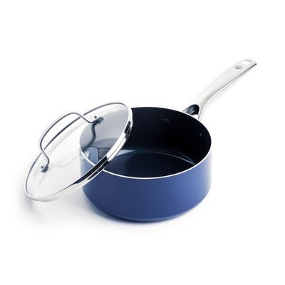 Nonstick 2QT Saucepan with Lid, Non Toxic PFAS-Free Diamond Ceramic, Dishwash...
