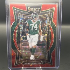 Panini 2024 Select Rookie Olumuyiwa Fashanu #66 Red Disco Prizm Jets /49