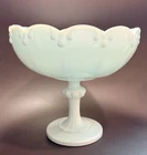 Vintage Indiana Glass White Milk Glass Teardrop Garland Pedestal Compote Bowl