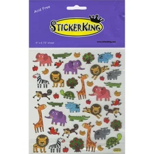 Tattoo King SK129MC-4257 Multicolored Stickers-Zoo Fun (6Pk)