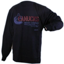 Vancouver Canucks CCM NHL Hockey Company Blue Long Sleeve Hockey T-Shirt 