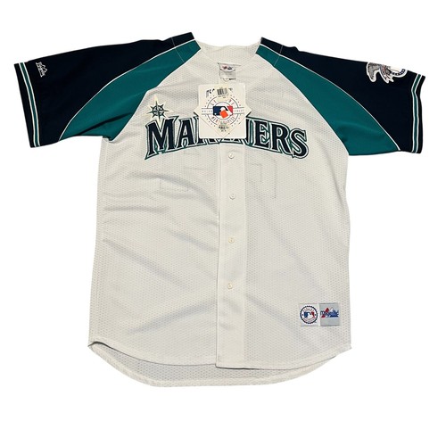 Vintage Ken Griffey Jr Seattle Mariners Majestic Mens Stitched Jersey- Large New