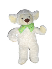 WIE NEU * BAMBIA weiß braun Schaf Lamm Stofftier Kuscheltier mit Schleife 40 cm