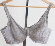 Ambrielle Silver Grey Unlined Full Coverage 179-8007 Underwire 40DD 3 Hook Bra