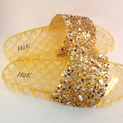 bling gold sandals
