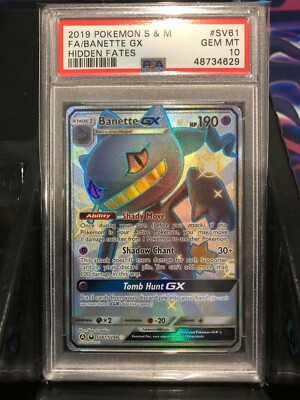 PSA 10 GEM MT - BANETTE GX Card SV61/SV94 Pokemon TCG Hidden Fates