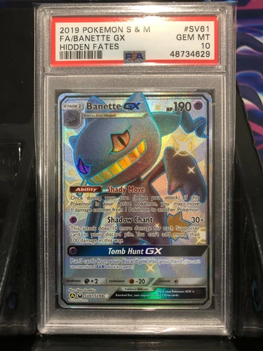 PSA 10 GEM MT - BANETTE GX Card SV61/SV94 Pokemon TCG Hidden Fates Shiny Vault