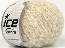 ALPACA BOUCLE 5 Bulky Wt Ice Yarn 78001 ECRU Color 50g