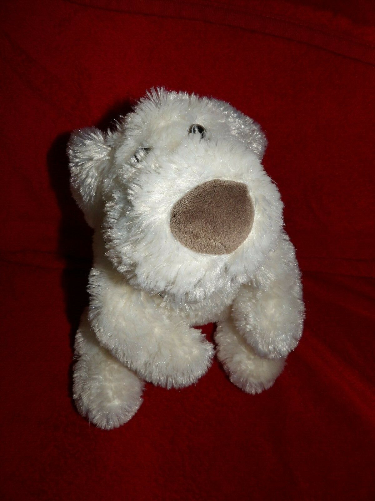 Doudou Histoire d'Ours chien blanc Coockie 40 cm en coton ultra doux