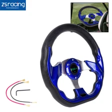320mm 12.5" Blue Cart Steering Wheel For EZGO TXT RXV Yamaha and Club Car
