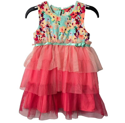 Easter Matilda Jane Tutu Dress 18 24 Month Tulle Ruffle Pink Floral Make a Wish