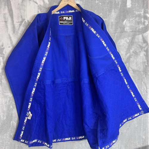 Fuji Gi A6 Blue Jiu Jitsu MMA Kimono Top Cotton BJJ Martial Arts Combat 72" Arm - Picture 3 of 11