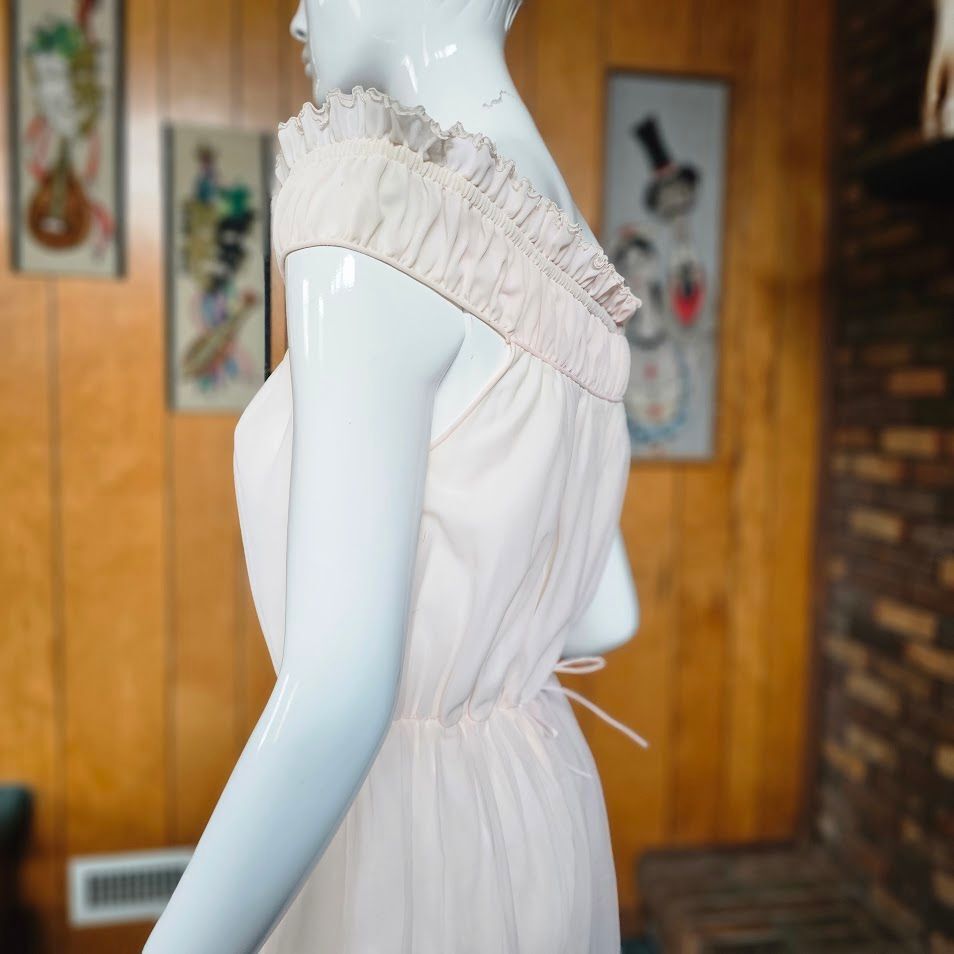 Vtg 60s Sheer Pink Genie Pinup Lingerie Nylon Paj… - image 5