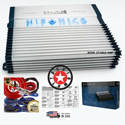 HIFONICS BXX800.4 BRUTUS 800W STABLE MOSFET 4-CH AMP CLASS AB + 4-CH AMP KIT