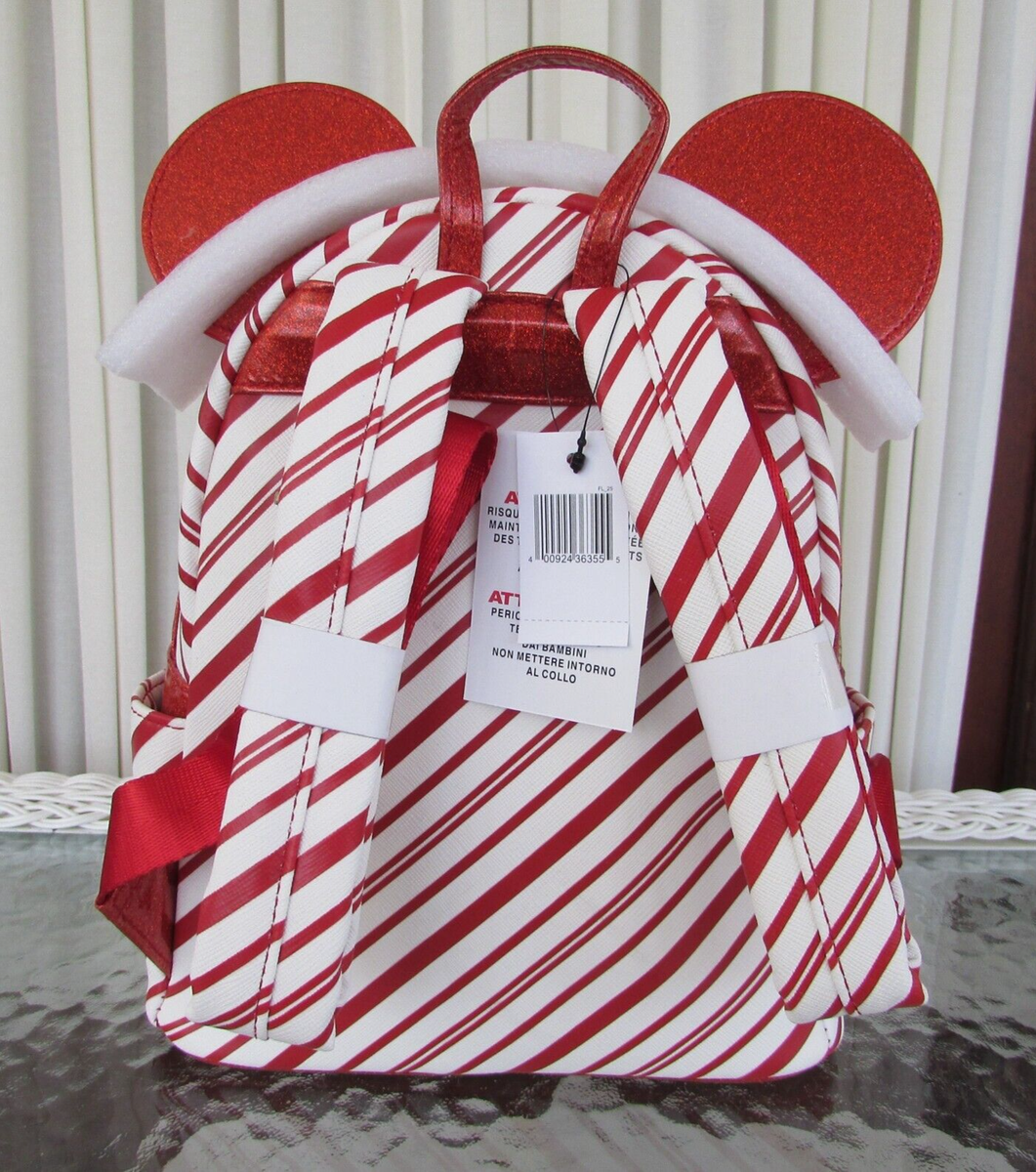 Disney Parks Loungefly Peppermint Mini Backpack Candy Cane  display picture 2