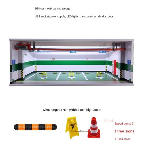 1/18 Diorama Car Garage Model LED Lighting Car Showroom Scene Display Model Gift - Picture 23 of 26