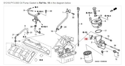 HONDA ACURA GENUINE OEM NSX Oil Pump Gasket Breather Tube ☆ 91318
