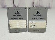 2 Official OEM Sony PlayStation PS1 Memory Card SCPH-1020 Grey