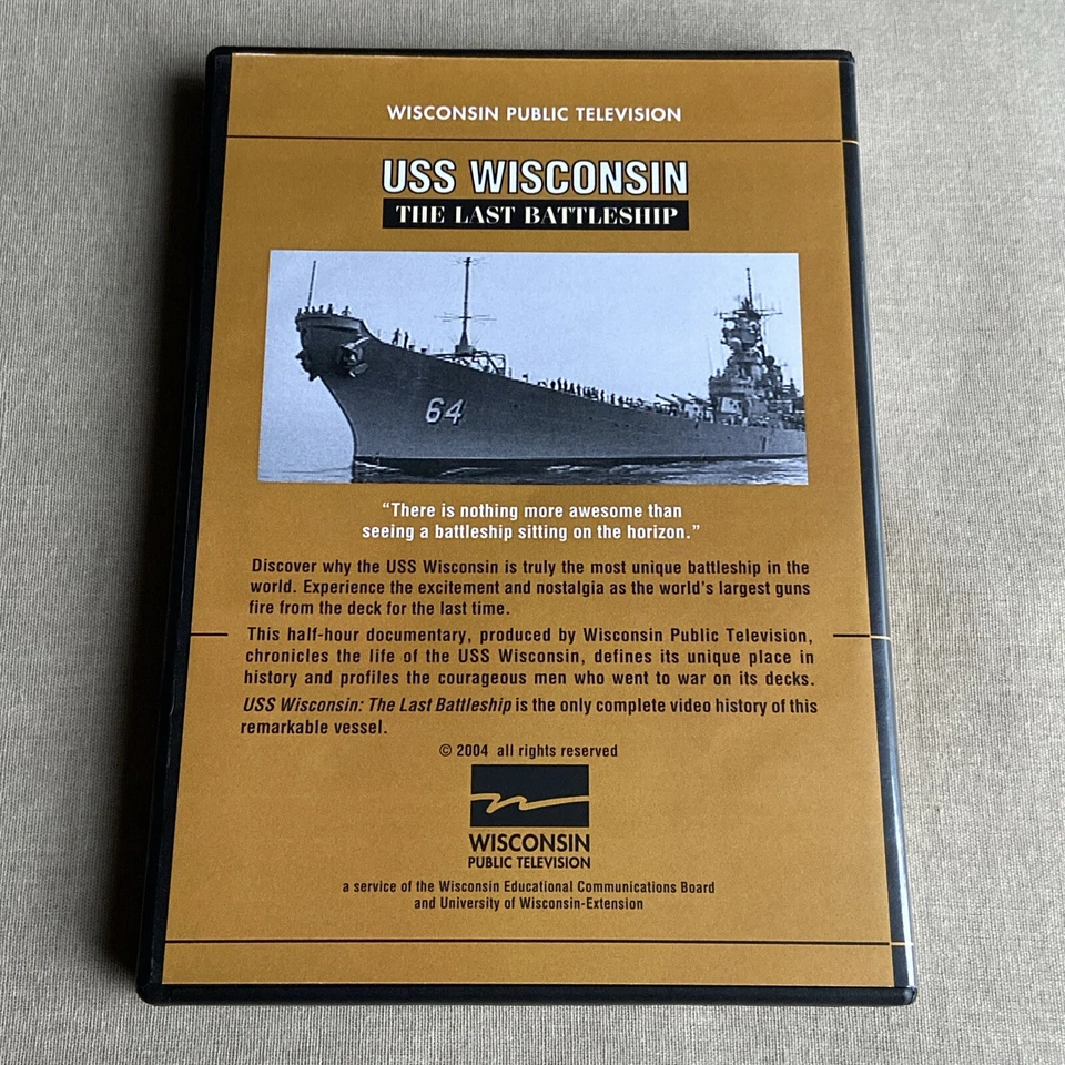 USS Wisconsin The Last Battleship (DVD 1992) U.S. Navy Documentary Nautical Ship - Image 2 of 4