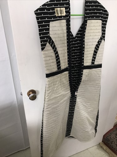 Vintage Bill Blass Couture Dress Size 12 Black White Faux Wrap 1960s - Picture 6 of 9