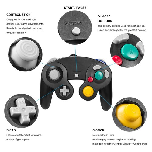 Wired/2.4G Wireless NGC Controller Gamepad Joystick for Nintendo Gamecube GC - Picture 22 of 74