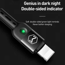 Braided LED Spring Data Cable Cord Charger For iPhone 14 13 12 11 Pro Max SE 7 8