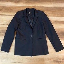 Topshop Blazer Womens 8 Gray 1 Button Lightweight