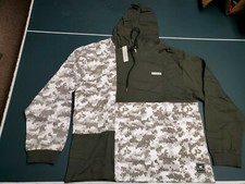 Mens Ethik Worldwide Militant Block Fleece Hoodie Olive Green MSRP 84 Free Ship