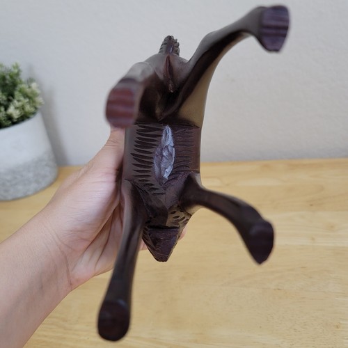 Hand Carved Wooden Lama 12” Tall Great Details - Picture 7 of 8