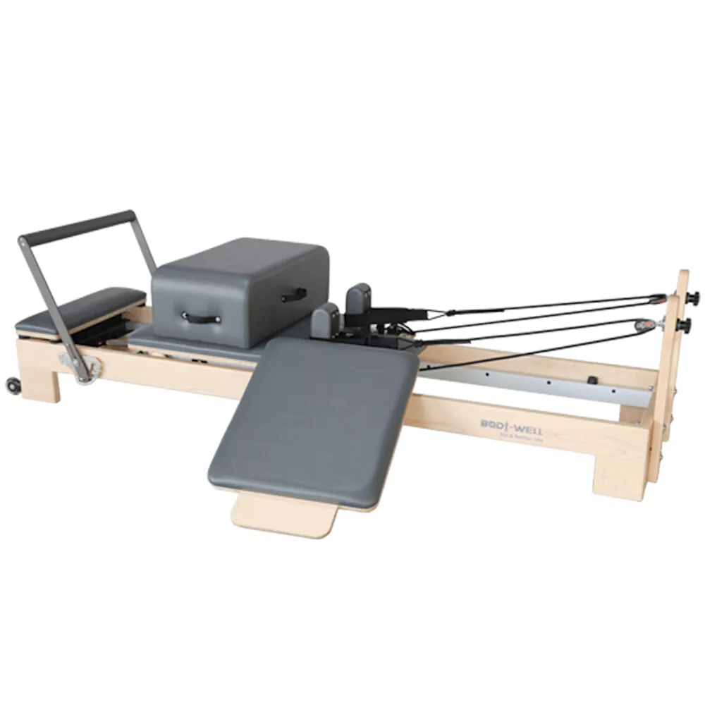 Commercial Maple Pilates Wood Reformer Bed - Grey