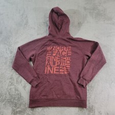 The North Face Hoodie Womens Large Purple Pullover Fleece Spellout