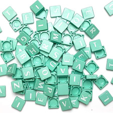 100 WOODEN SCRABBLE TILES BLACK LETTERS NUMBERS FOR CRAFTS WOOD ALPHABETS POLISH