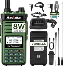 MaxTalker P15 8W Multi-Band Long Range Radio Walkie Talkie Transciever Pack