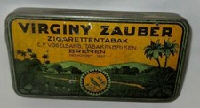 Vintage alte Zigaretten-Blechdose VIRGINY  ZAUBER C.F.VOGELSANG Bremen -650-