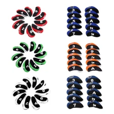 10PCS Waterproof Neoprene Golf Club Iron Head Covers Protector w/ Number Print