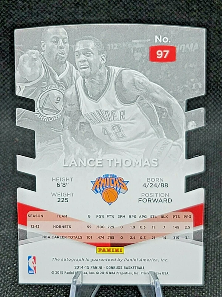 2014-15 Lance Thomas Pink Auto Autograph 32/74 Donruss Elite - Image 2 of 2