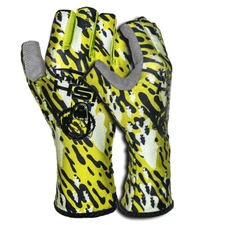 Fish Monkey Fishing Sun Gloves Guide Gloves 1/2 Finger Schooling Bass 2XL