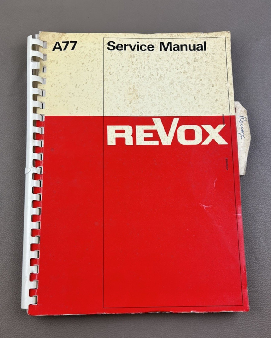 Revox A77 Reel to Reel Service Manual D-1257