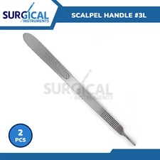 2 Pcs Scalpel Handle #3L Surgical ENT Veterinary Instruments German Grade