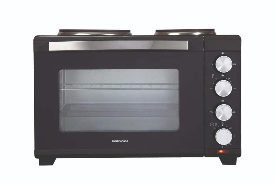 Daewoo 1500W 32L Electric Oven & 1000W + 600W Hot Plate Hobs 90-230° 60min Timer - Image 2 of 4