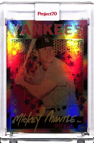 2021 TOPPS PROJECT 70 #718 - MICKEY MANTLE by RISK - RAINBOW FOIL 57/70