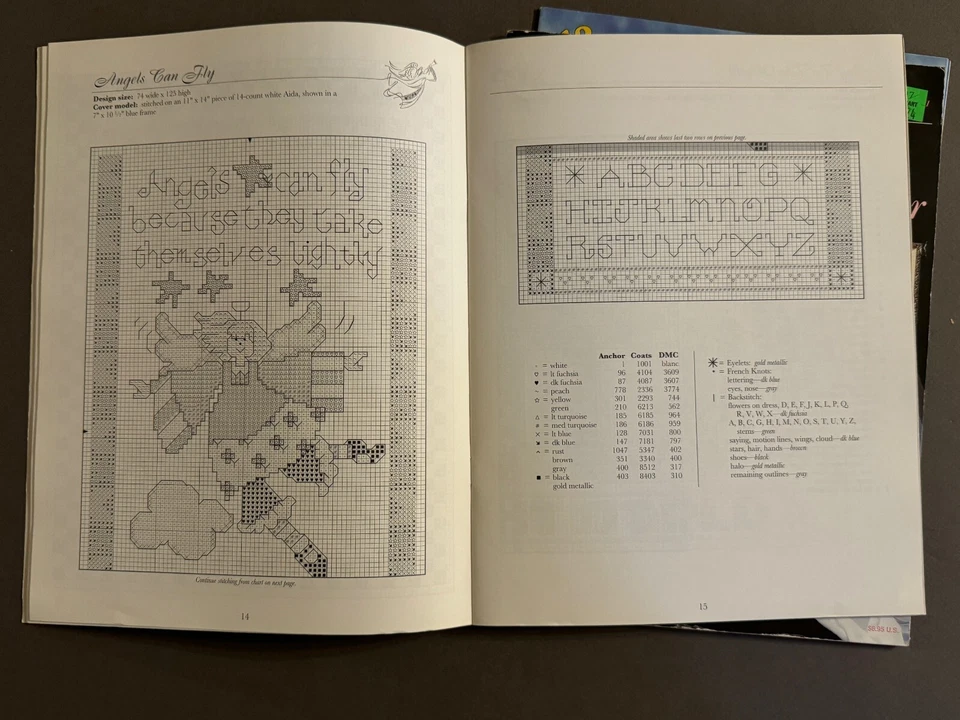 LOT OF 9 VINTAGE CROSS-STITCH PATTERN BOOKLET MAGAZINES CHRISTMAS ANGEL TEDDIES - Image 3 of 4