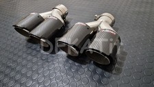 COPPIA TERMINALI DUPLEX CODINO AUTO INOX CARBONIO DOPPIO TONDO USCITE DISASSATE