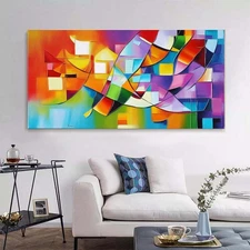 Purple Modern Texture Abstract Hand Painted Oil Painting on Canvas Home Decor 