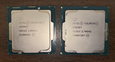 Intel Celeron G5905T 3.3ghz  & 3930T 2.7ghz Desktop CPU Processor Mixed Lot of 2