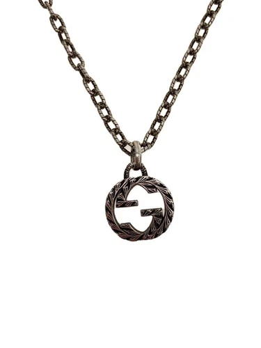GUCCI SV925 Collana uomo G ad incastro con top in argento 455307 usata
