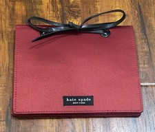 Kate Spade Small Burgundy Fabric Bound Leather Laced 6x4  Photo Album