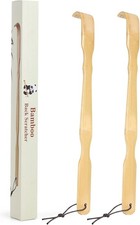 2 Pack Wooden Bamboo Back Scratcher, 17 Inch Long Handle Back Scratchers for Adu