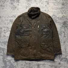 Men’s Vtg Barbour Sapper Wax Waterproof Brown Biker Country Jacket Coat Size M 